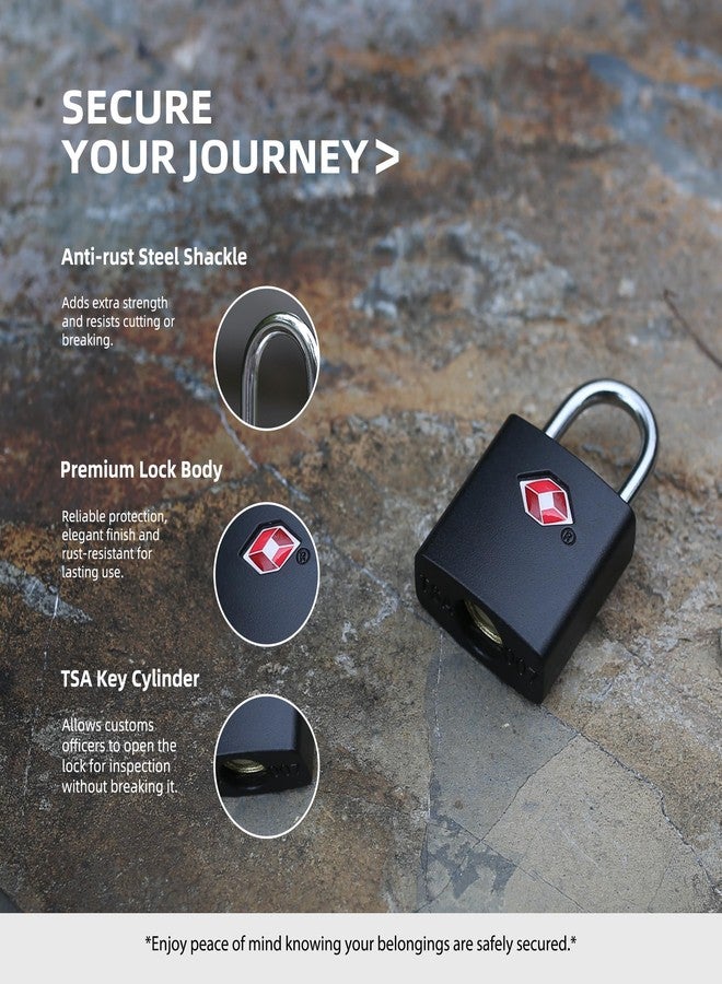 UP Security TSA Locks for Luggage with Keys, Travel Luggage Locks TSA Approved 4 Pack, Small Padlock with Key, Keyed Alike Mini Padlock for Suitcase, Backpack, Bag, Zipper, Case, Box, Small Locker - Image 3